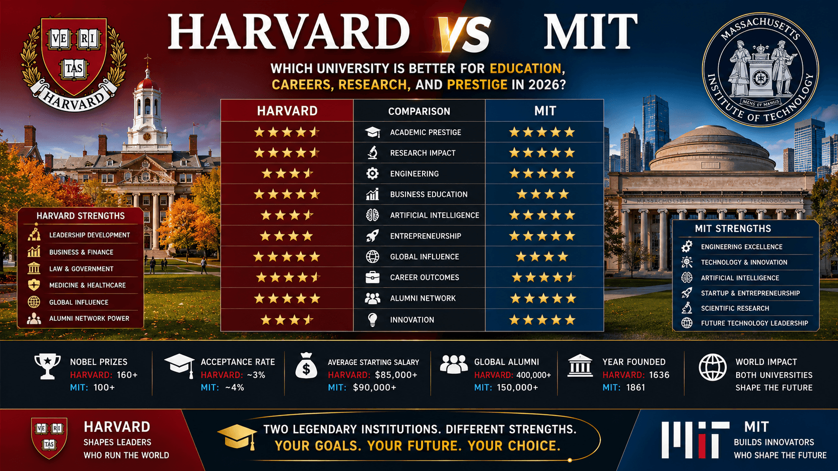 Harvard vs MIT: Which University Is Better for Education, Careers, Research, and Prestige in 2026?