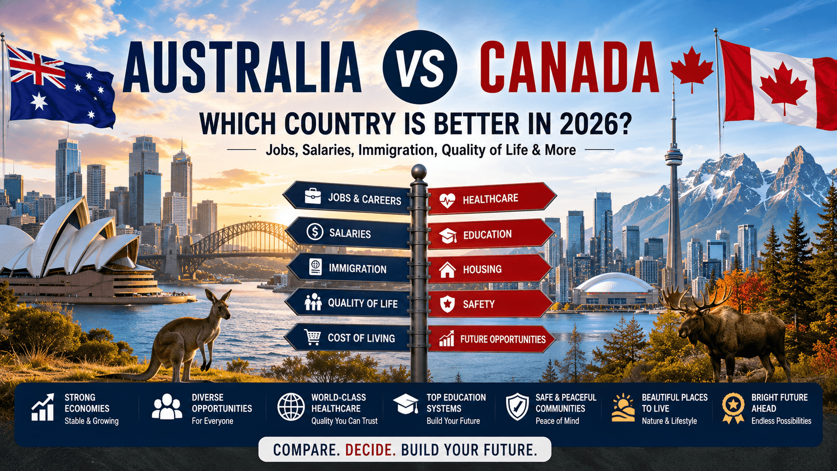 Australia vs Canada: Which Country Is Better for Jobs, Salaries, Immigration, and Quality of Life in 2026?