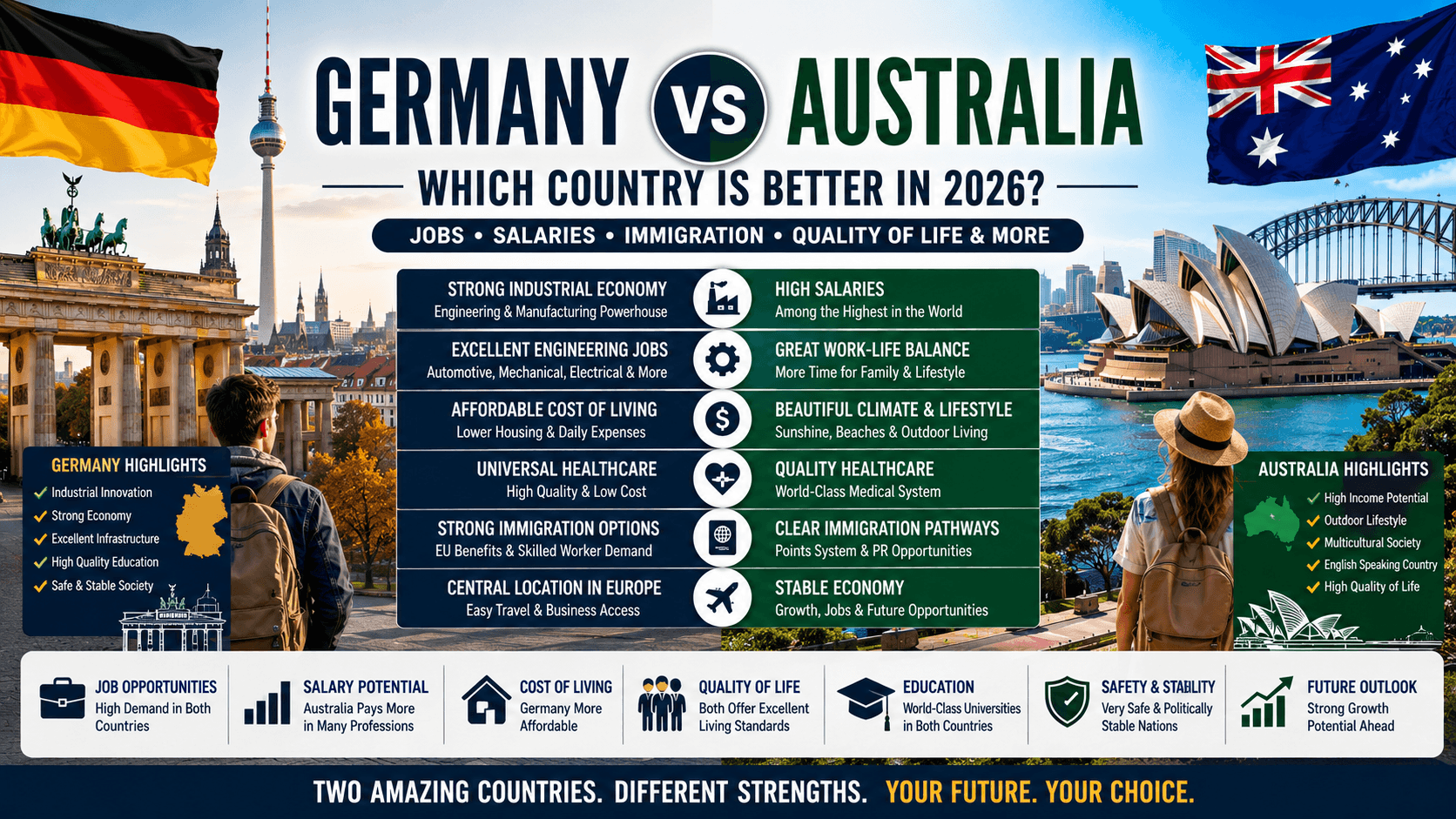 Germany vs Australia: Which Country Is Better for Jobs, Salaries, Immigration, and Quality of Life in 2026?