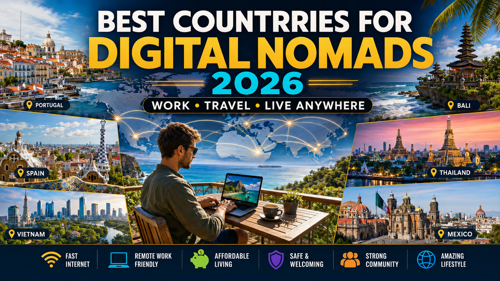 Best Countries for Digital Nomads in 2026 (Work, Travel, and Live Anywhere)