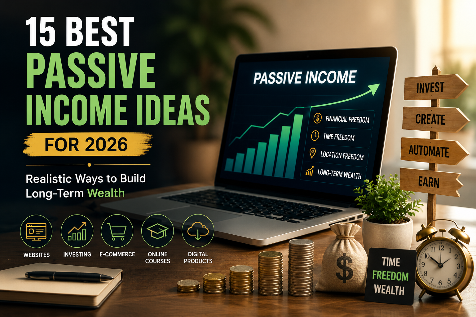 Best Passive Income Ideas for 2026: 15 Realistic Ways to Build Long-Term Wealth