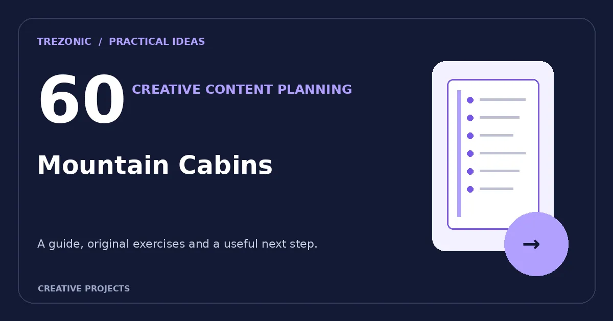 60 Content Planning Prompts for Mountain Cabins: Build Useful Posts Without a Content Treadmill