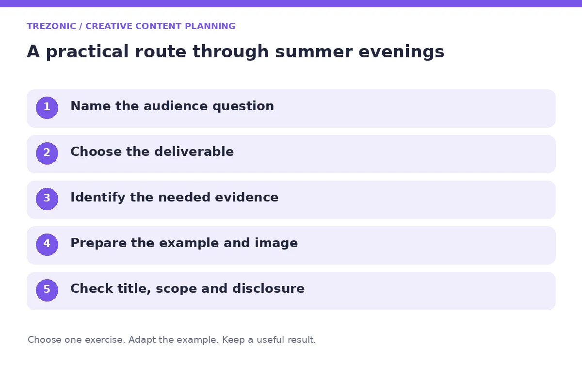 Five steps for creative content planning about summer evenings