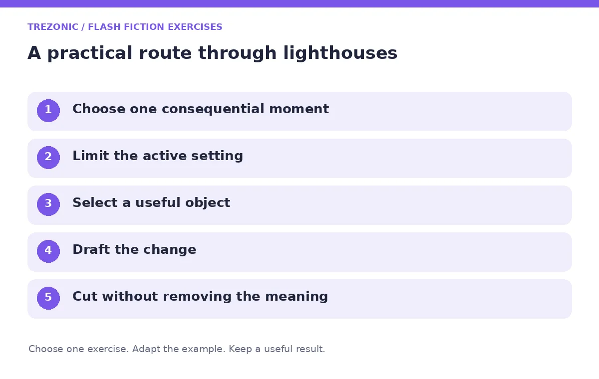 Five steps for flash fiction exercises about lighthouses