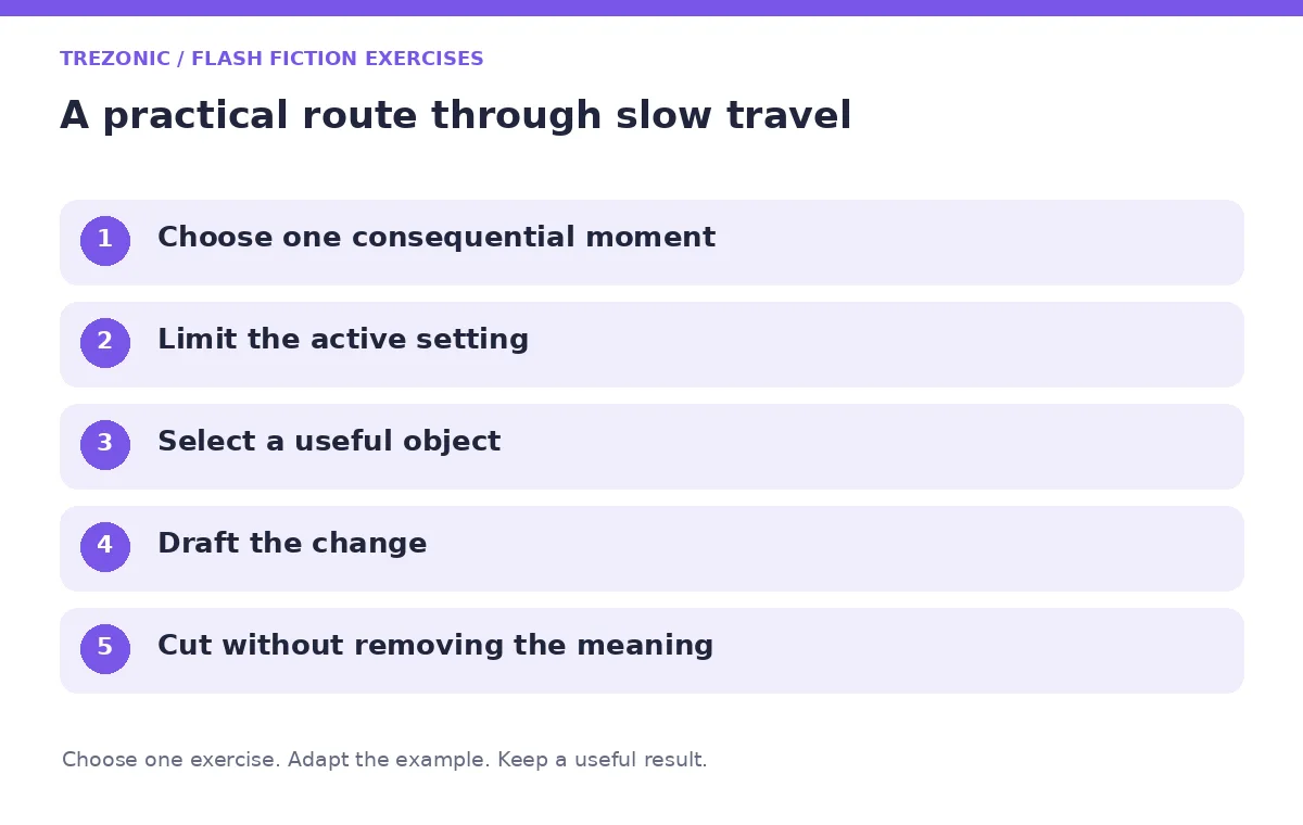Five steps for flash fiction exercises about slow travel