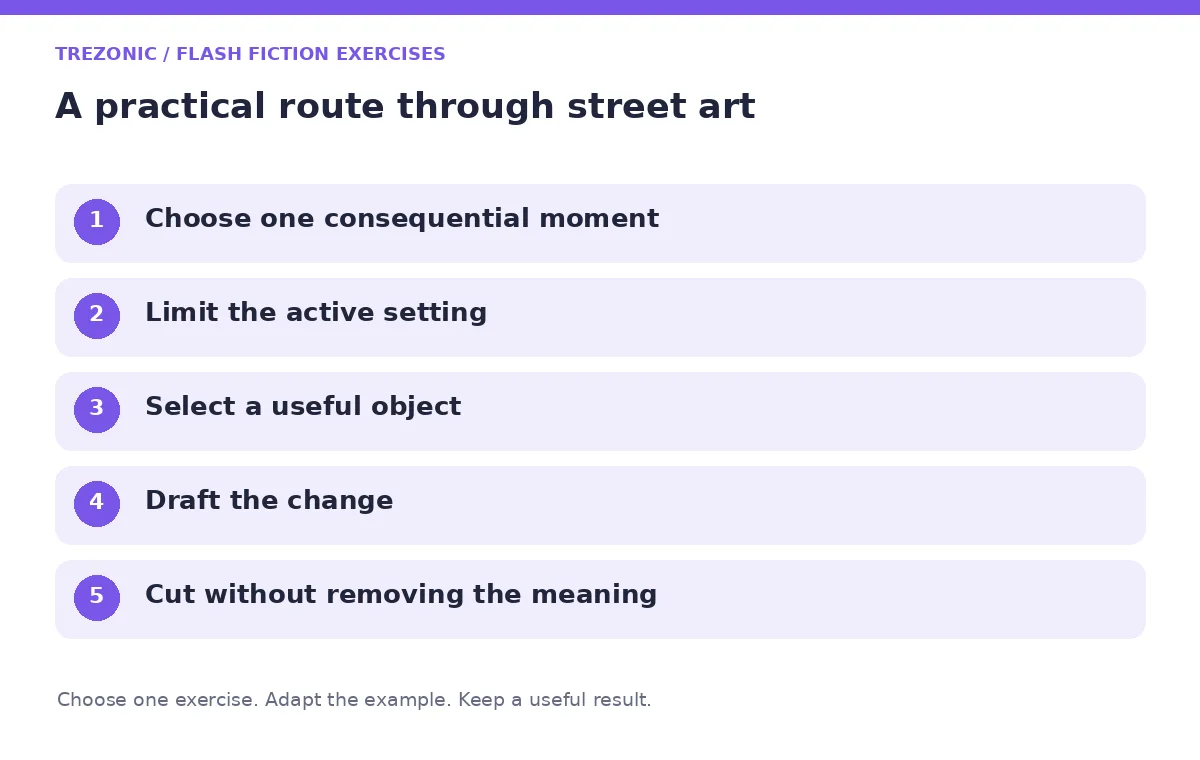 Five steps for flash fiction exercises about street art