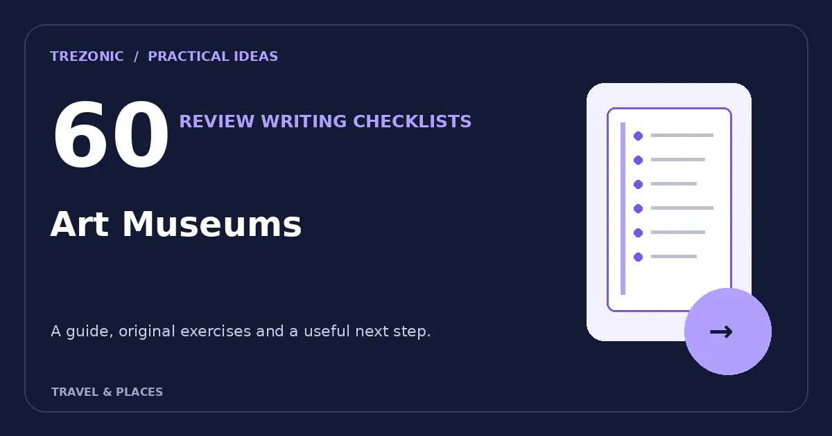 How to Write Useful Reviews About Art Museums: 60 Questions and a Clear Checklist