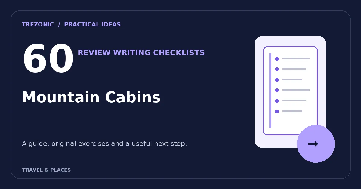 How to Write Useful Reviews About Mountain Cabins: 60 Questions and a Clear Checklist