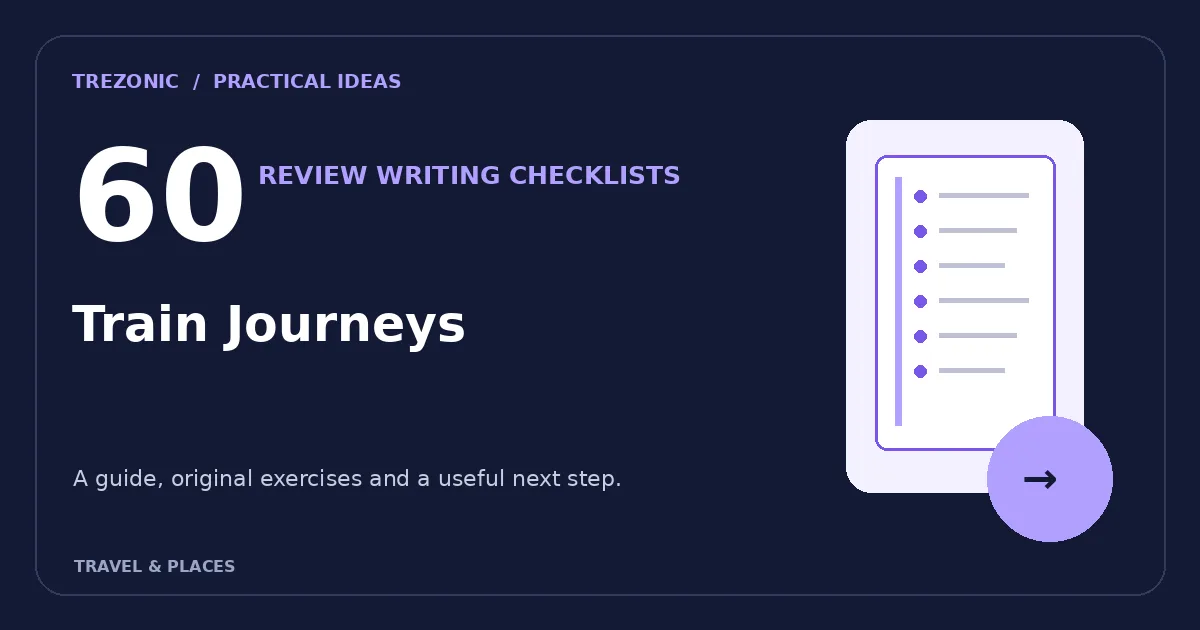 How to Write Useful Reviews About Train Journeys: 60 Questions and a Clear Checklist