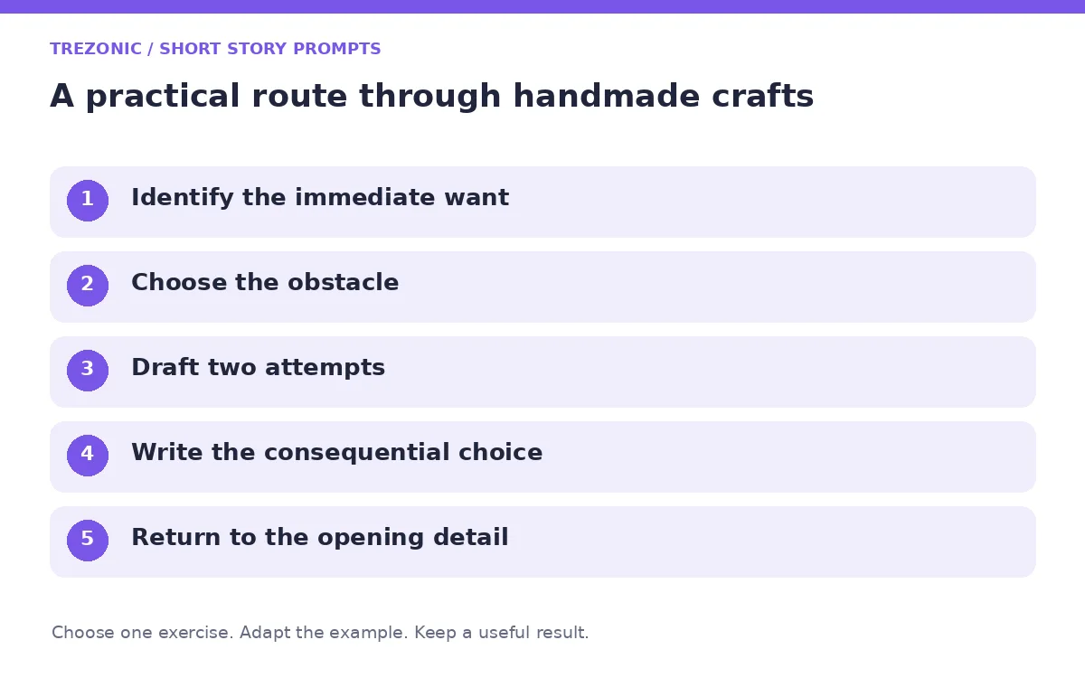 Five steps for short story prompts about handmade crafts