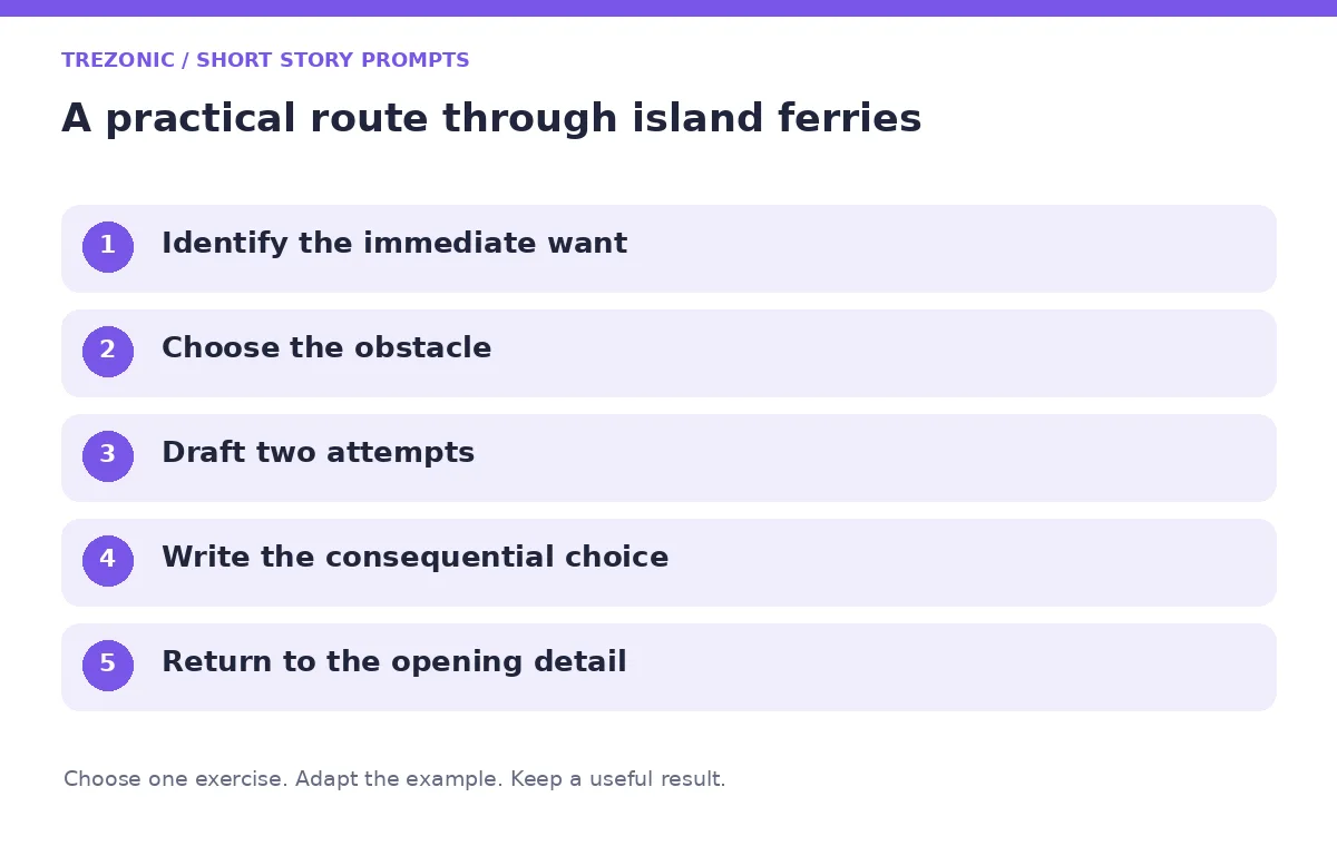 Five steps for short story prompts about island ferries