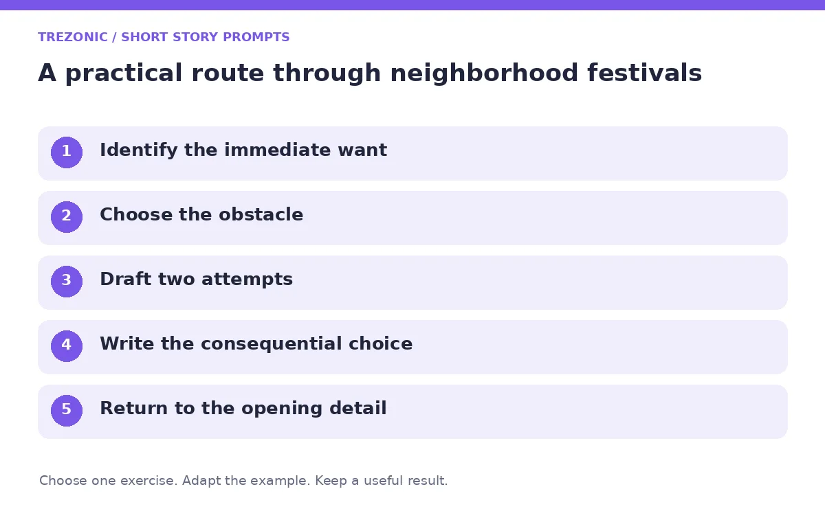 Five steps for short story prompts about neighborhood festivals