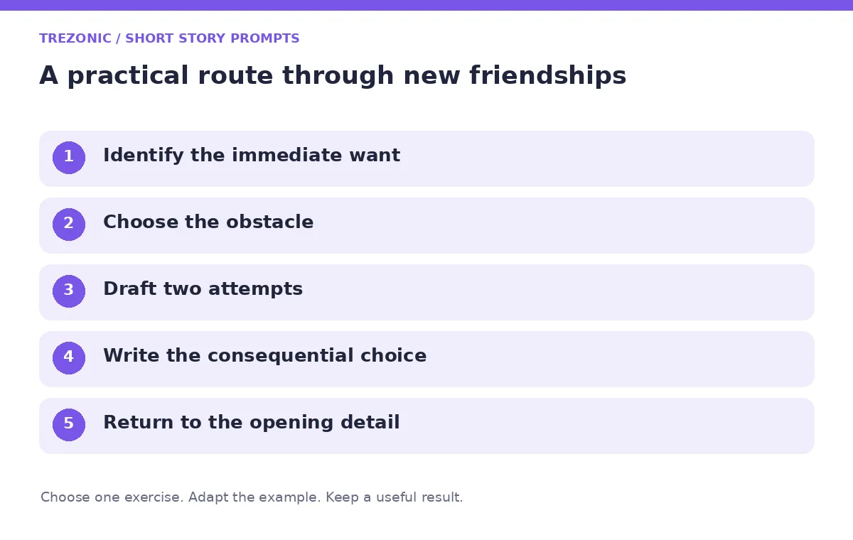 Five steps for short story prompts about new friendships