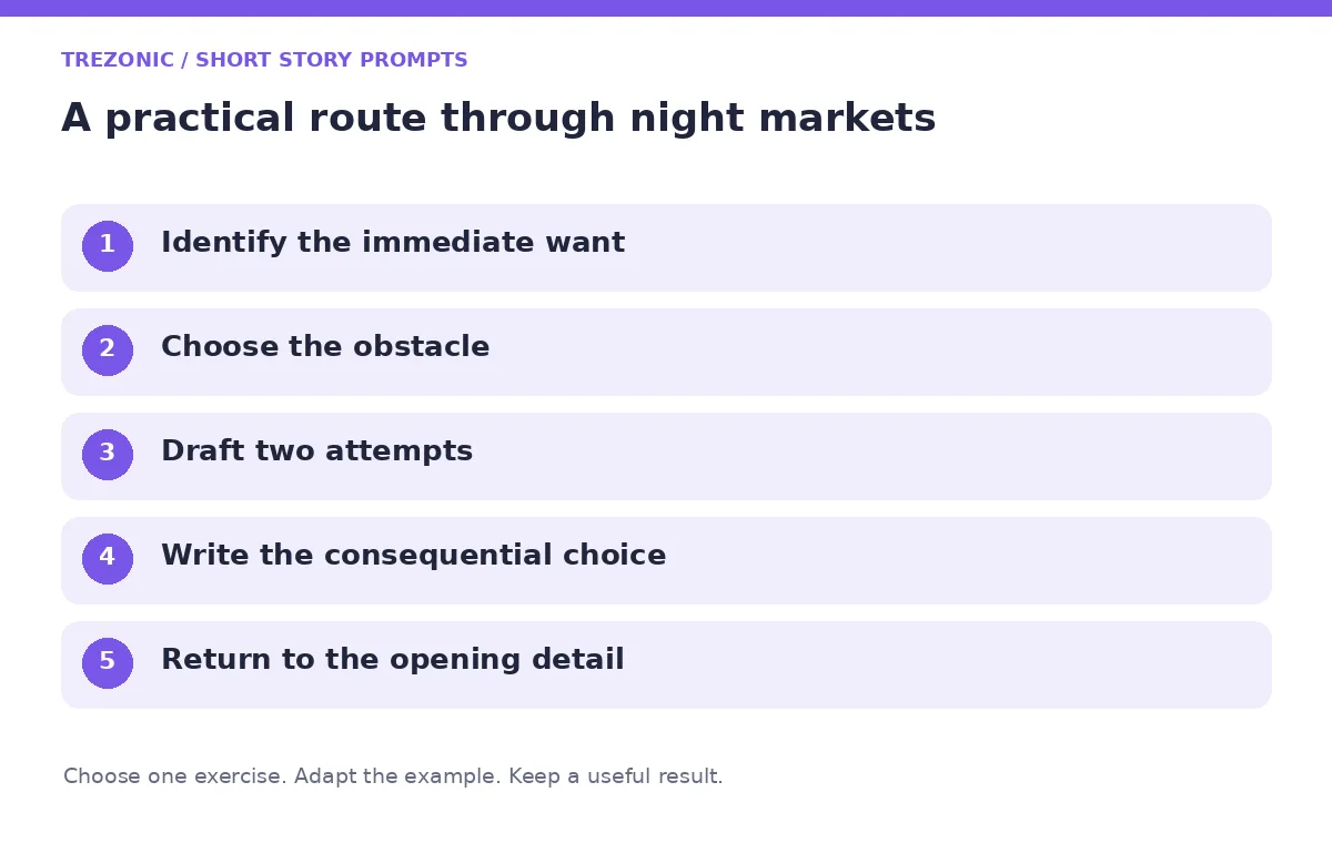 Five steps for short story prompts about night markets