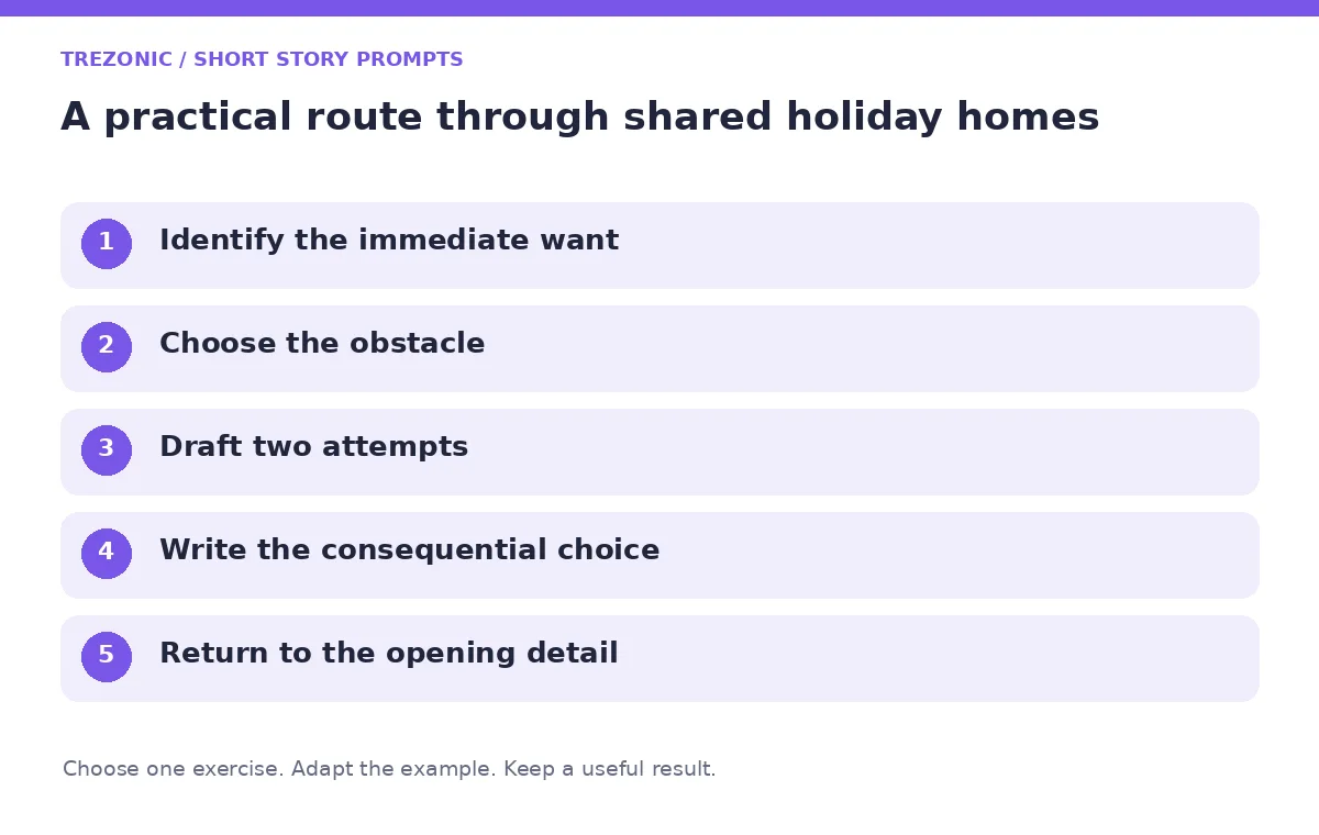 Five steps for short story prompts about shared holiday homes