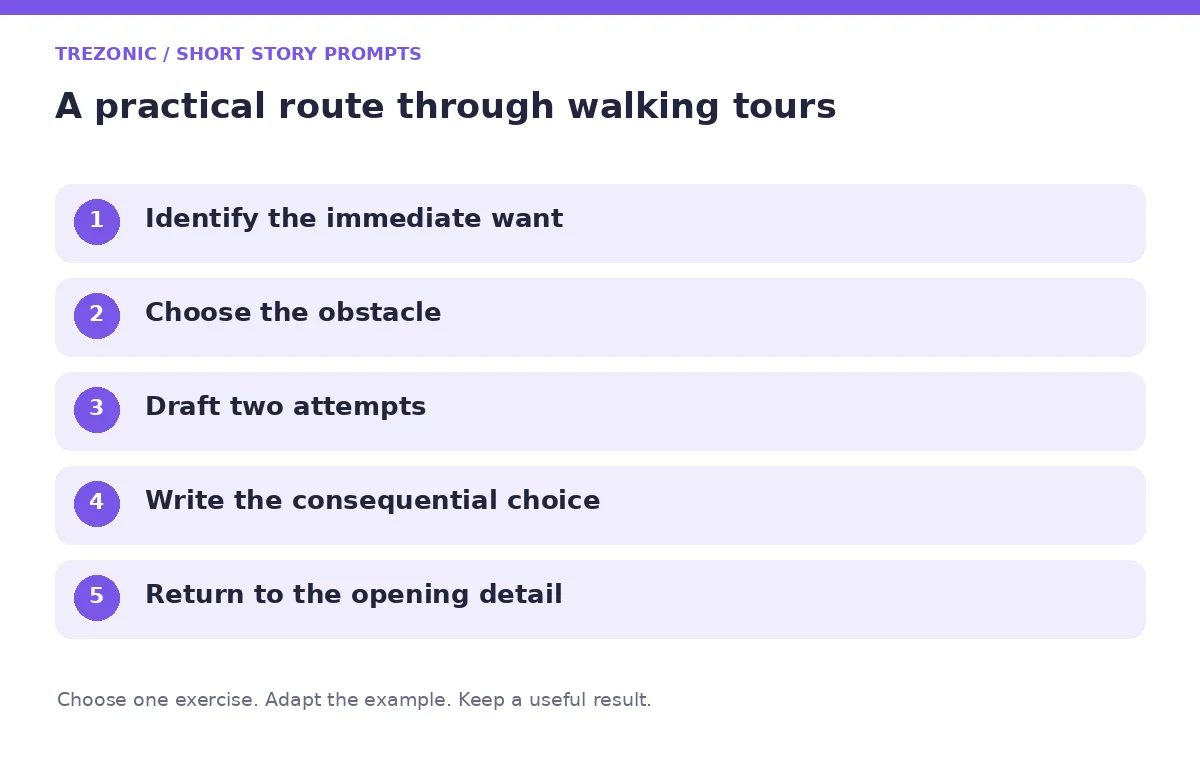 Five steps for short story prompts about walking tours