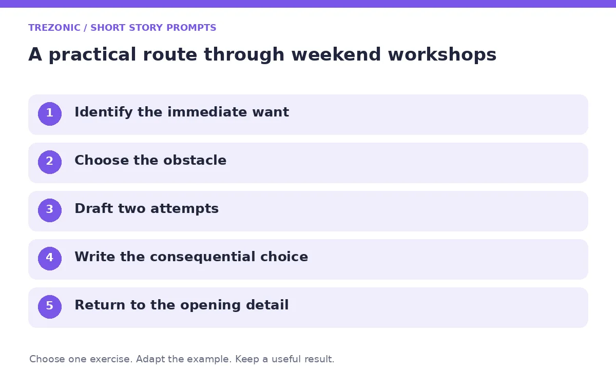 Five steps for short story prompts about weekend workshops