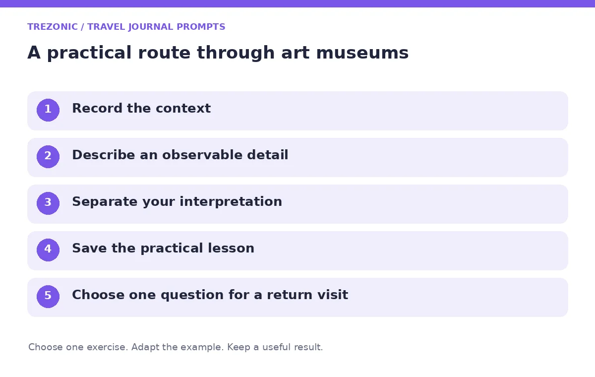 Five steps for travel journal prompts about art museums