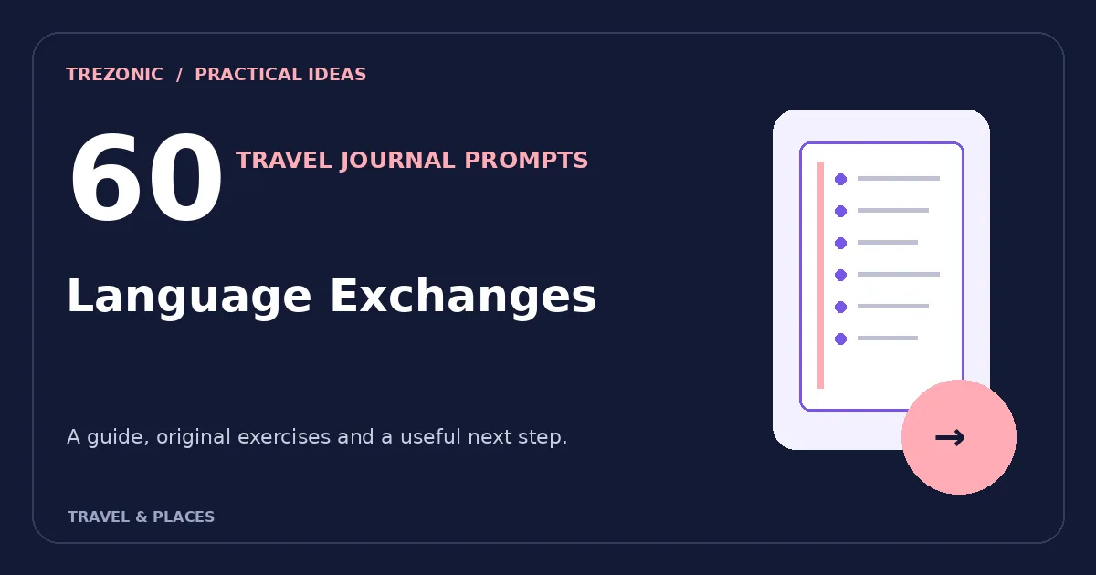 60 Travel Journal Prompts for Language Exchanges: Record the Details You Will Want Later