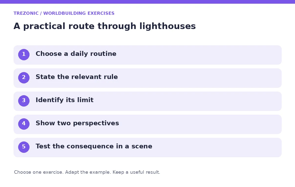 Five steps for worldbuilding exercises about lighthouses